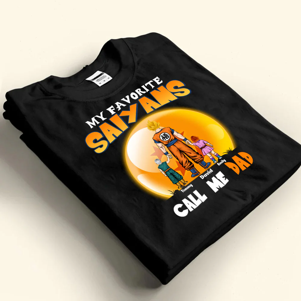 DrBa Dad My Favorite Saiyan Kids Call Me Daddy - Gift For Father's Day - Personalized TShirt CL03 - Image 3