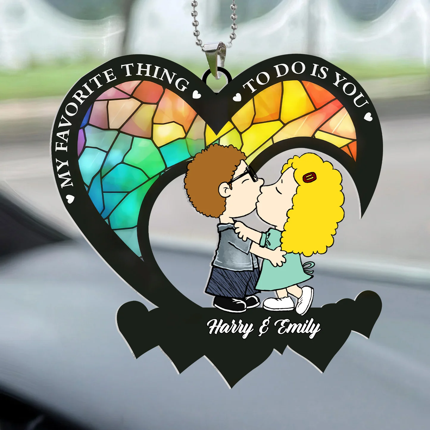 My Favorite Thing To Do Is You Peanut - Personalized Car Ornament - Gift For Couple, Husband Wife | GR9 NH96
