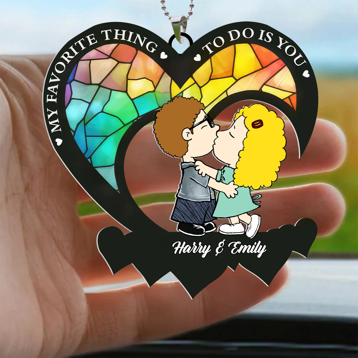 My Favorite Thing To Do Is You Peanut - Personalized Car Ornament - Gift For Couple, Husband Wife | GR9 NH96 - Image 3