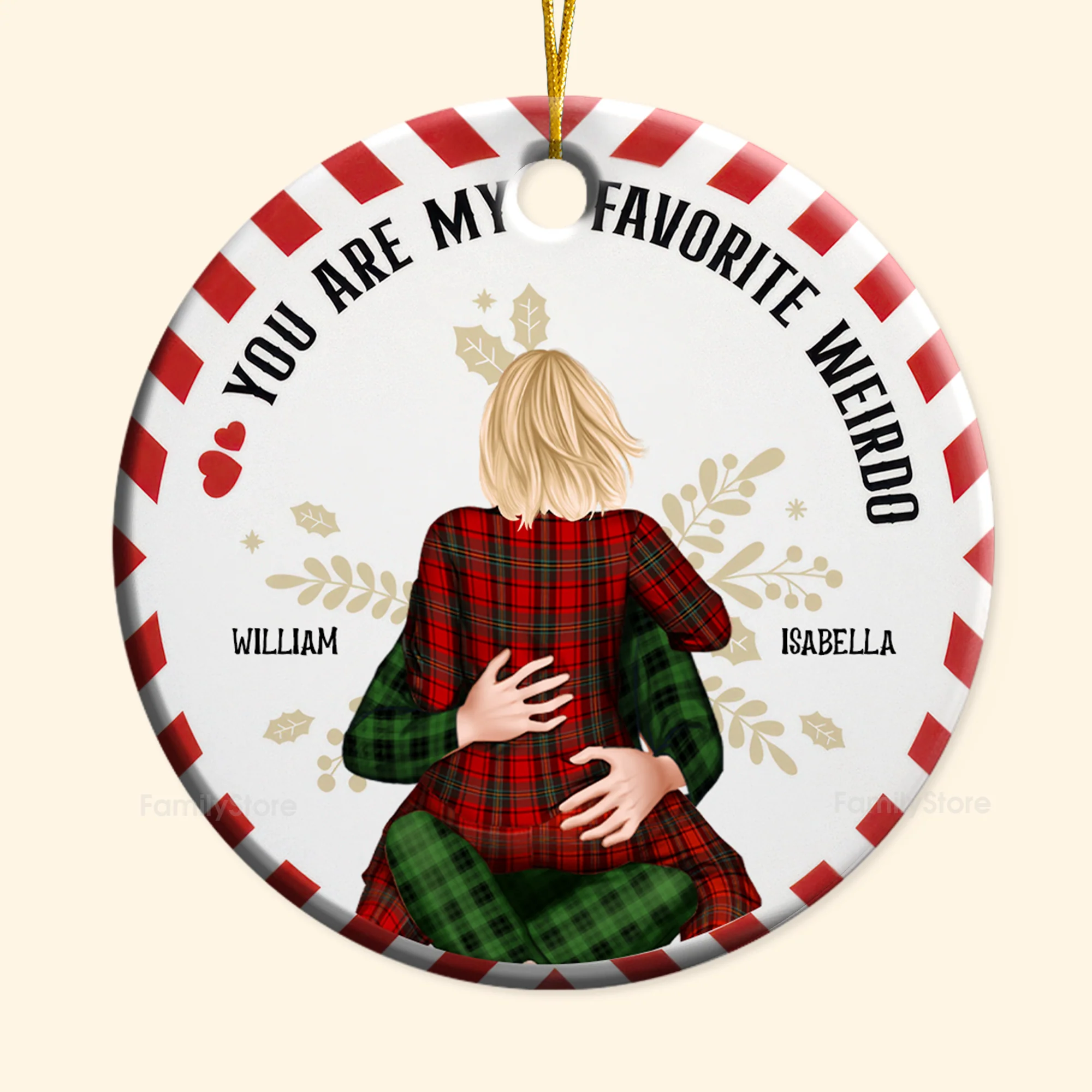 My Favorite Weirdo - Gift for Couples - Personalized Ceramic Ornament - CL28 NH96 - Image 6