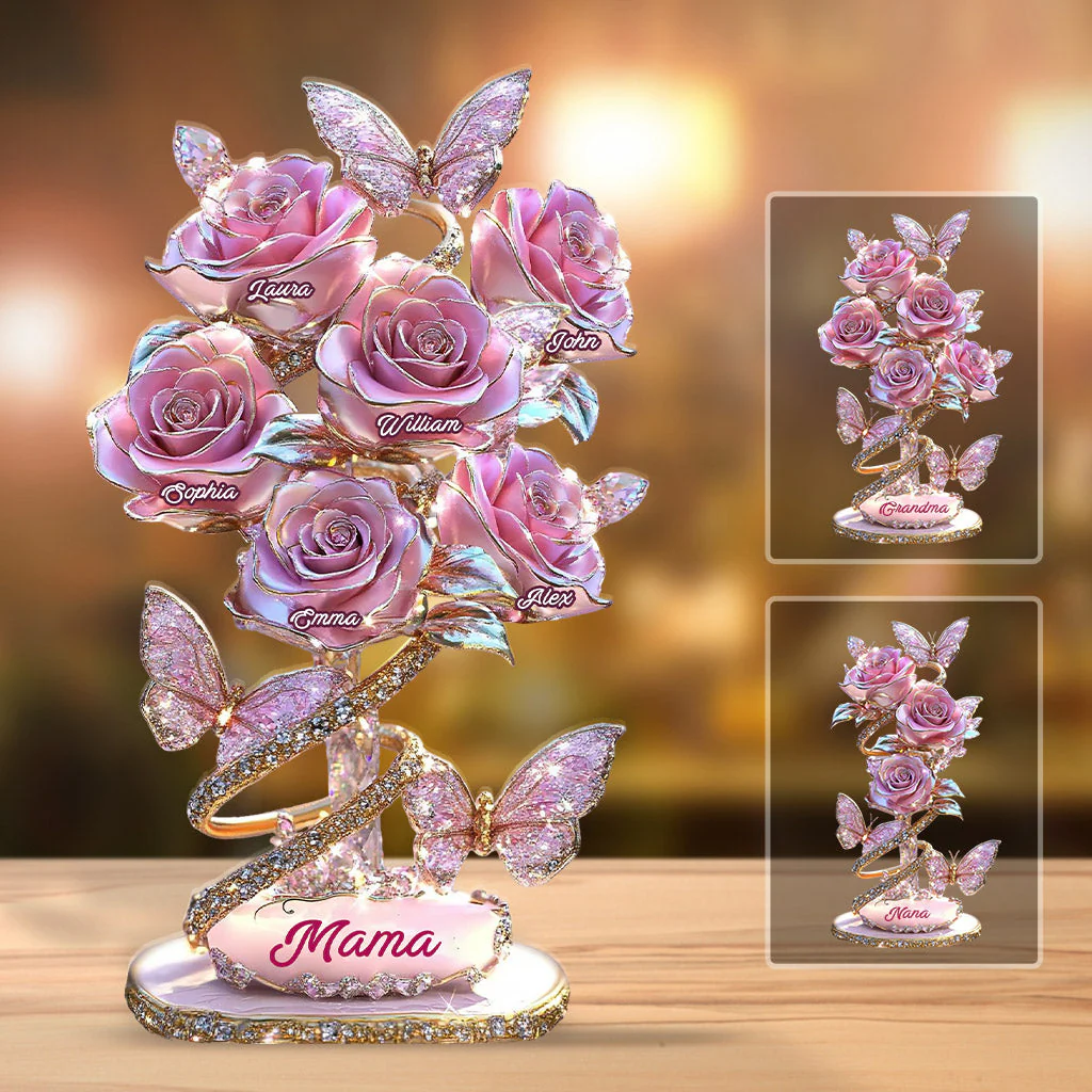 My Garden Floral - Personalized Shaped Acrylic Plaque - Gift For Mom, Grandma HN02