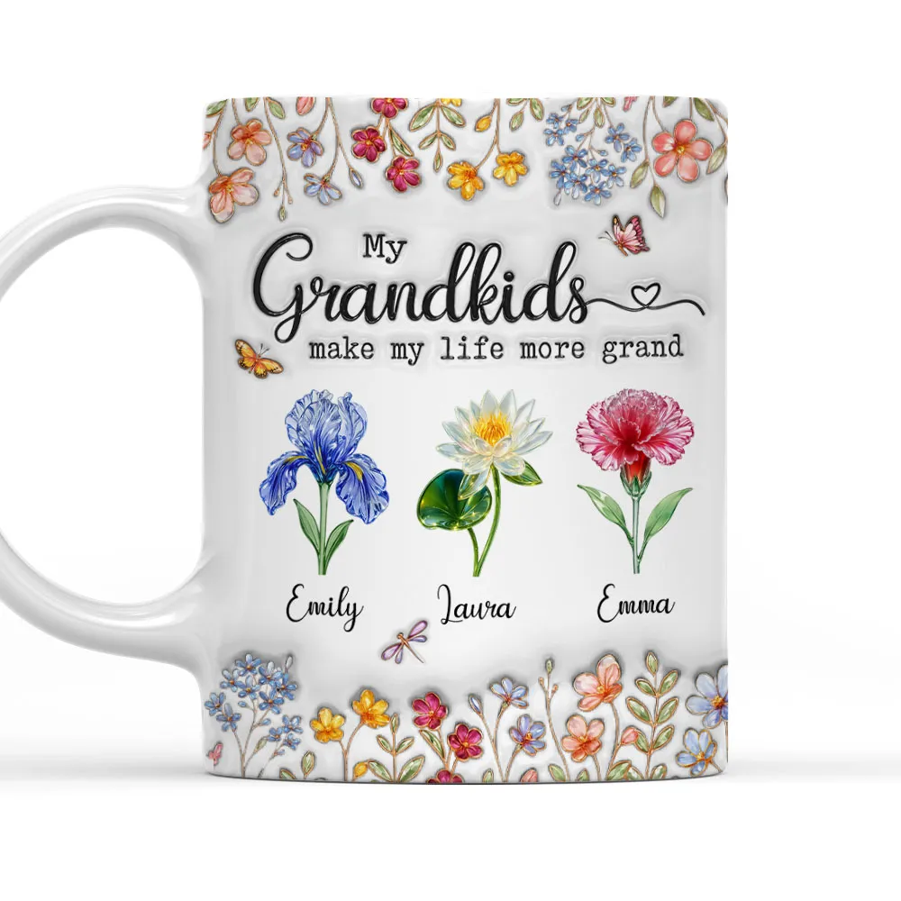 My Grandkids Make My Life More Grand - Personalized Mug - Gift For Grandma, Grandpa, Kids, Family HH01
