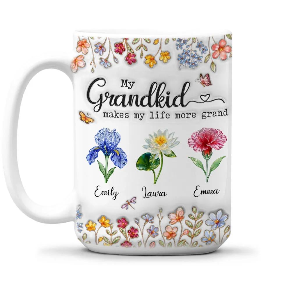 My Grandkids Make My Life More Grand - Personalized Mug - Gift For Grandma, Grandpa, Kids, Family HH01 - Image 2
