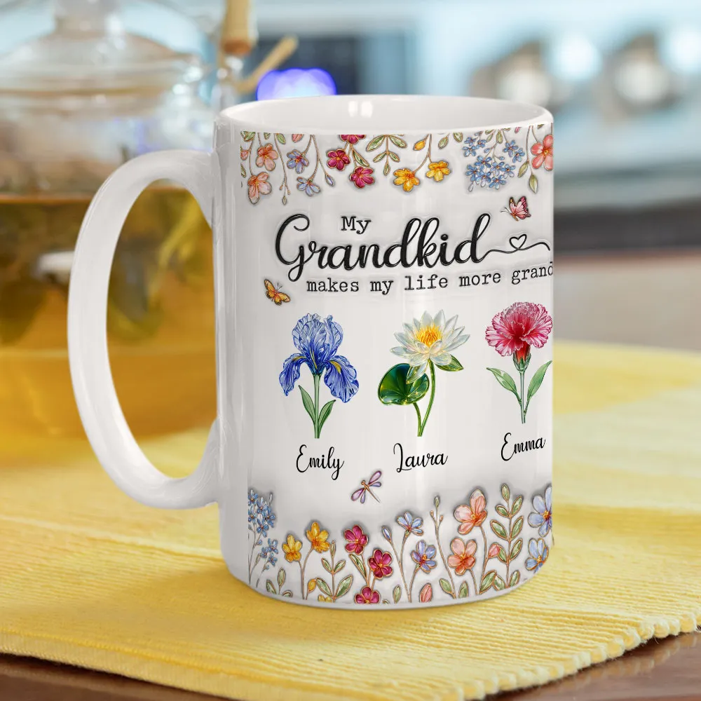 My Grandkids Make My Life More Grand - Personalized Mug - Gift For Grandma, Grandpa, Kids, Family HH01 - Image 6