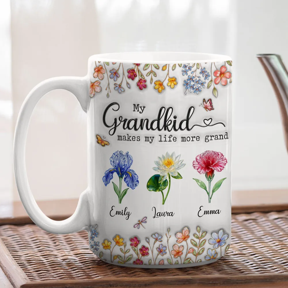 My Grandkids Make My Life More Grand - Personalized Mug - Gift For Grandma, Grandpa, Kids, Family HH01 - Image 7