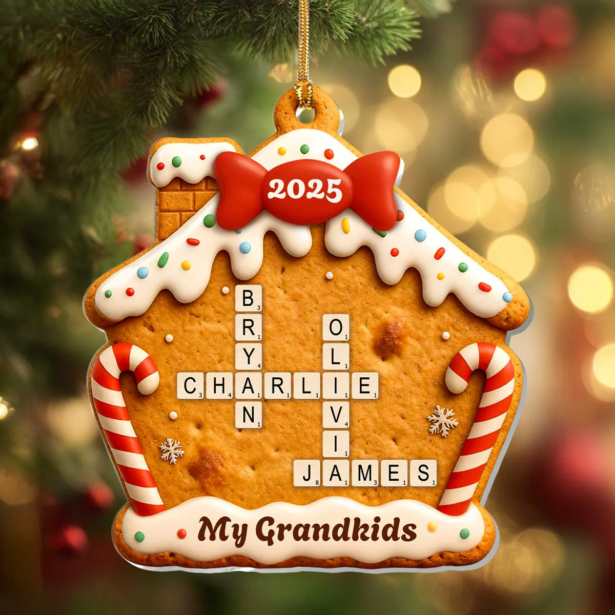 My Grandkids New Version Christmas - Personalized 1-Layer Acrylic Ornament TD118 - Image 4