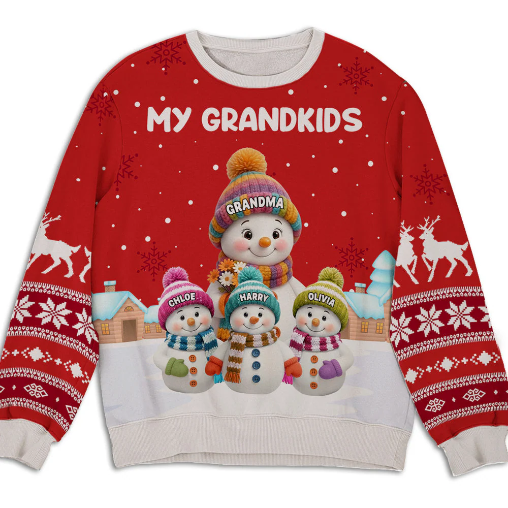 My Grandkids - Personalized Ugly Sweater - Christmas Gift For Family, Grandma, Grandpa HH01