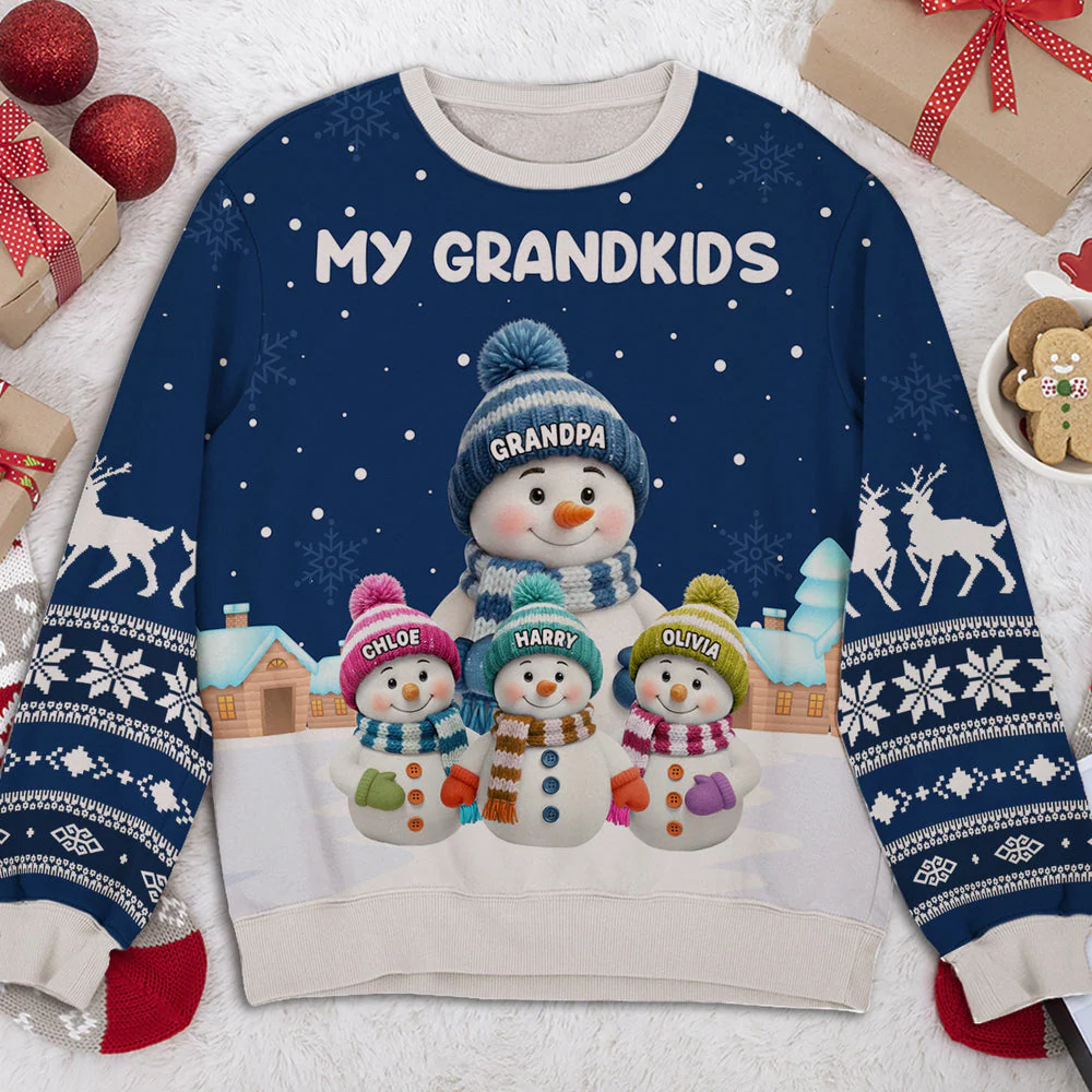 My Grandkids - Personalized Ugly Sweater - Christmas Gift For Family, Grandma, Grandpa HH01 - Image 2