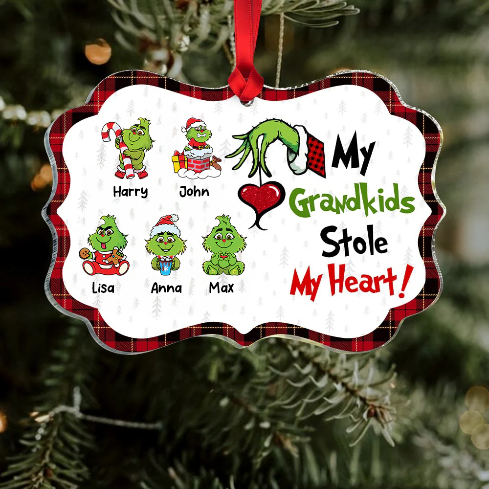 My Grandkids Stole My Heart -  Personalized Acrylic Ornament - Chirstmas Gift For Family | TM07