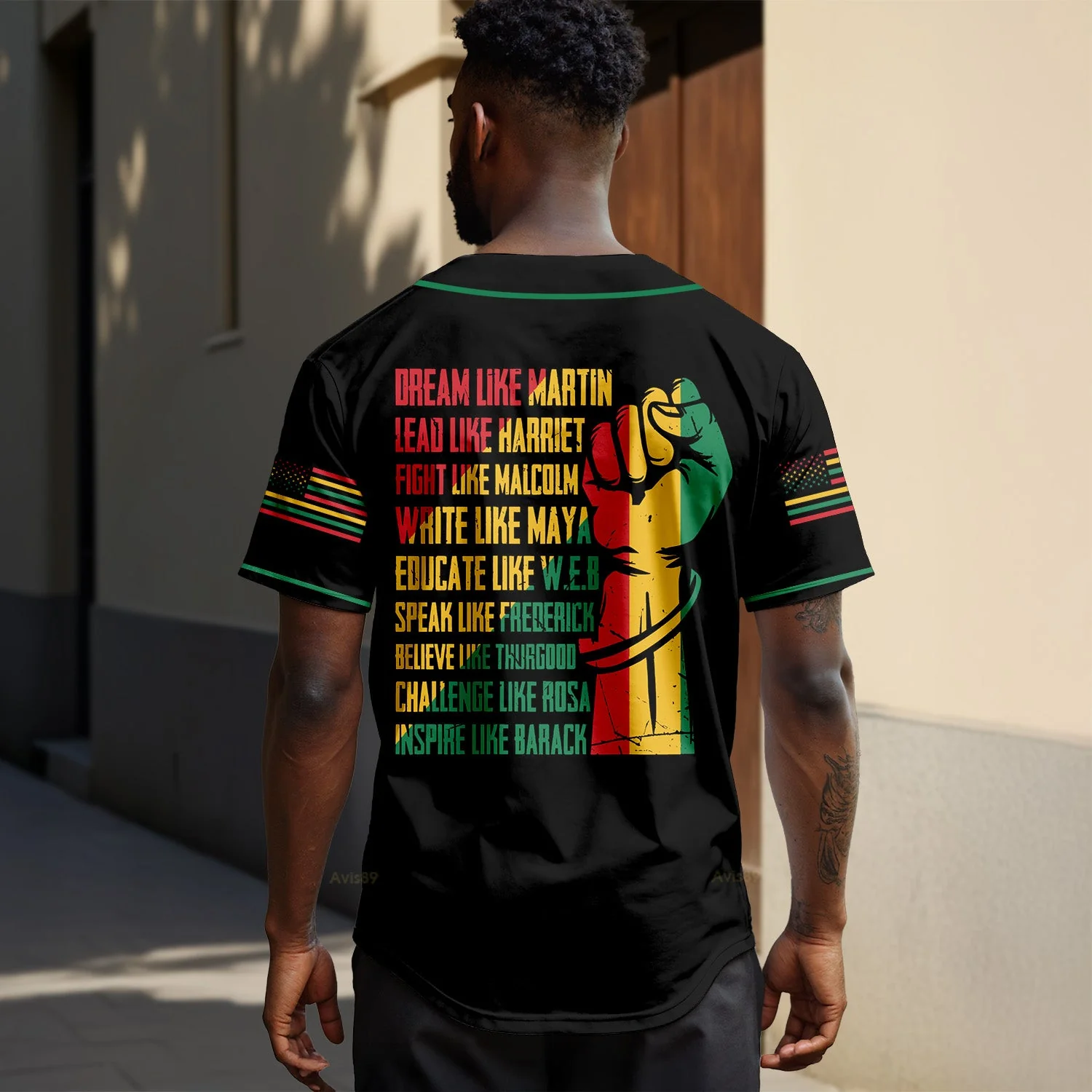 My History Is Strong - African American Baseball Jersey - Gift for Black Dad, Grandpa, Husband - Image 7