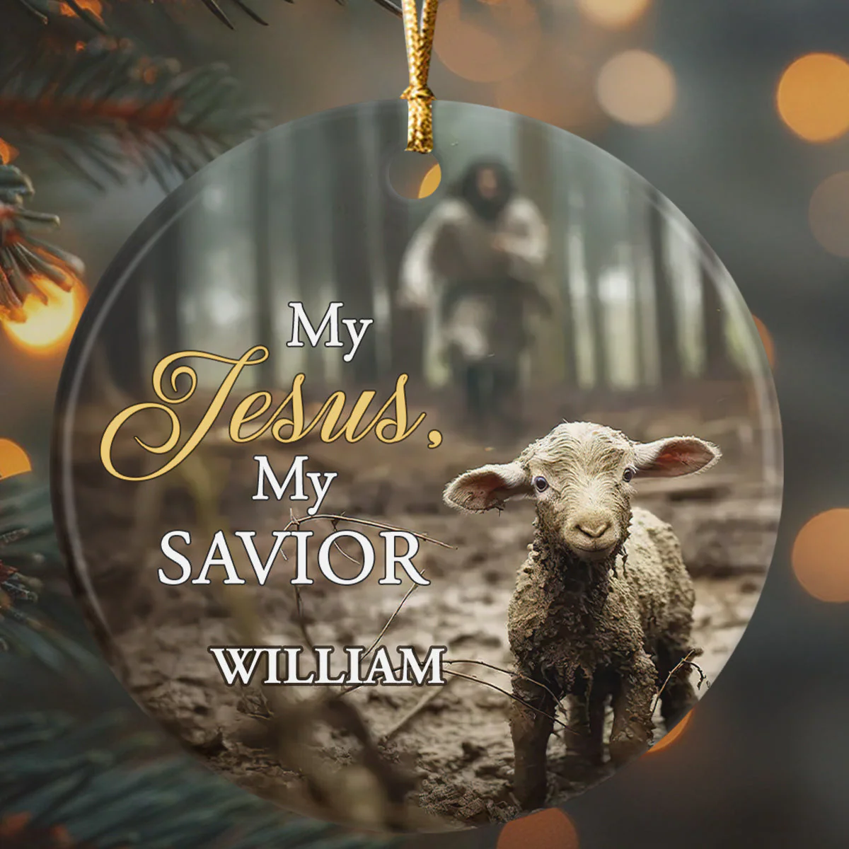 My Jesus My Savior - Personalized Round Shaped Ceramic Ornament HL128