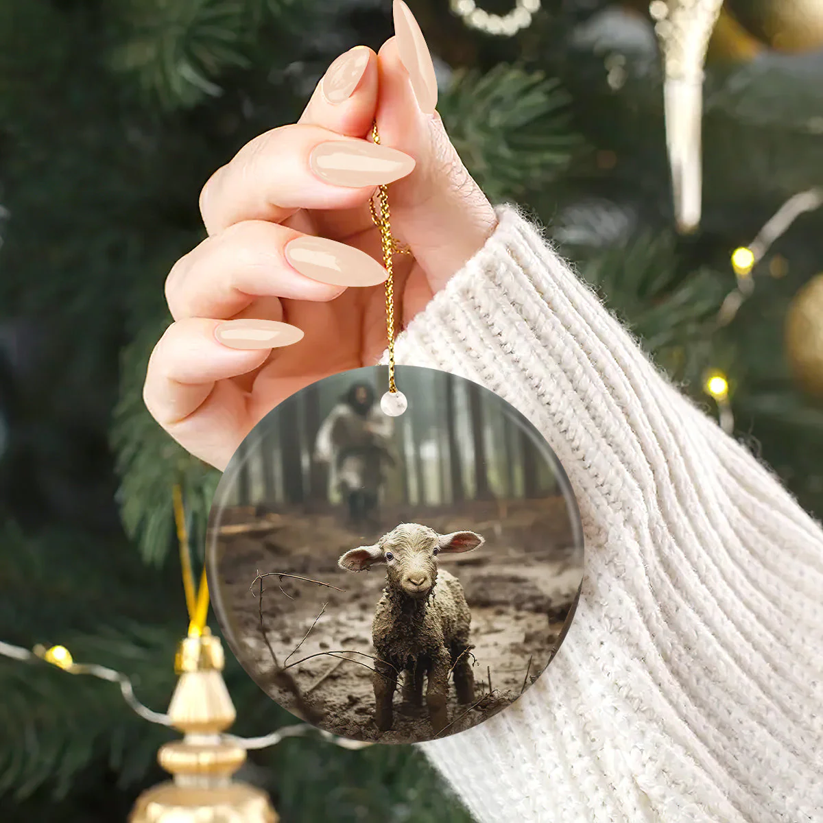 My Jesus My Savior - Personalized Round Shaped Ceramic Ornament HL128 - Image 2