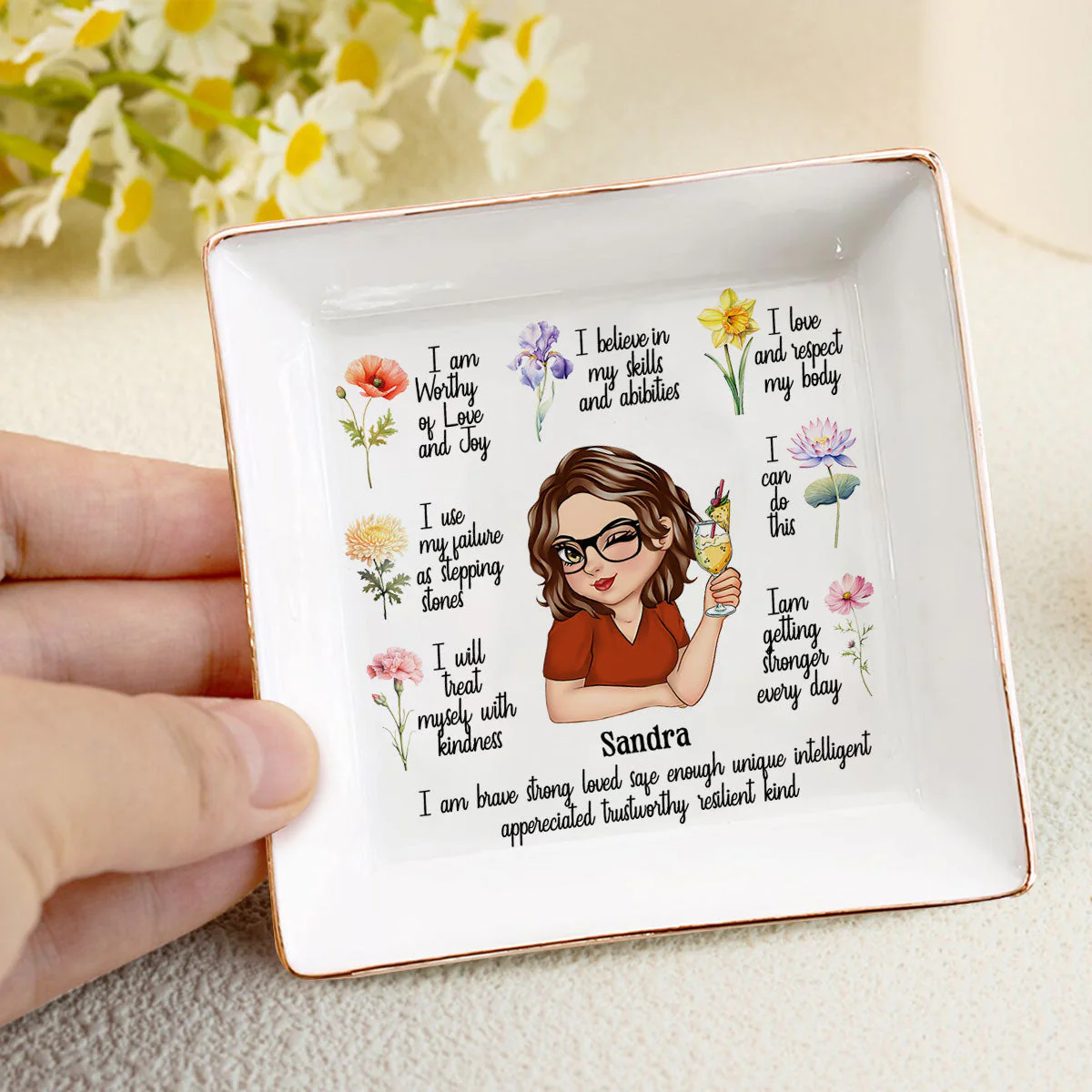 My Morning Affirmation - Personalized Jewelry Dish - Gift For Mom, Girlfriend, Wife, Bestie, Sister - CLGOD04 NH96 - Image 4