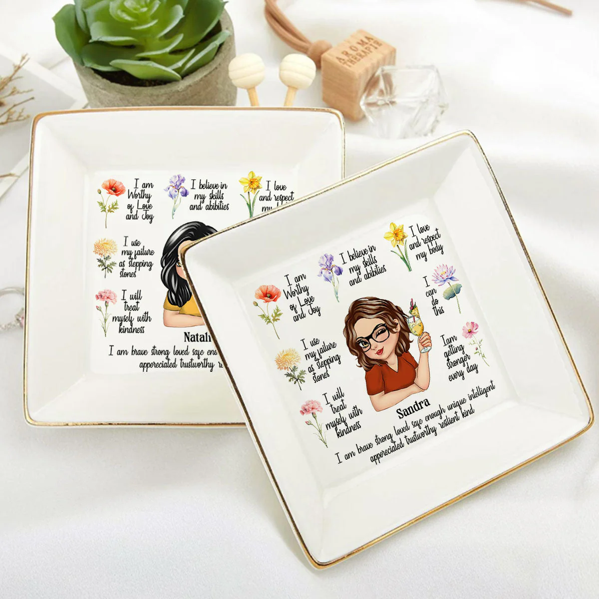 My Morning Affirmation - Personalized Jewelry Dish - Gift For Mom, Girlfriend, Wife, Bestie, Sister - CLGOD04 NH96 - Image 6