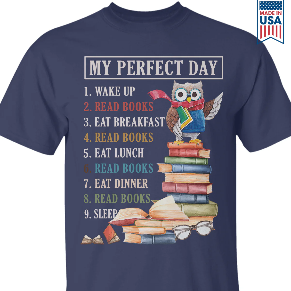 My Perfect Day Book Lovers Gift T-Shirt - Image 2