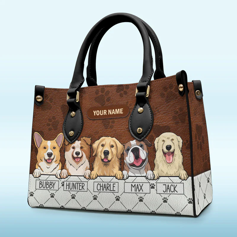 My Pet Is My Therapy - Personalized Leather Handbag - Gift for Dog Lovers, Dog Mom | CLP14 NH96