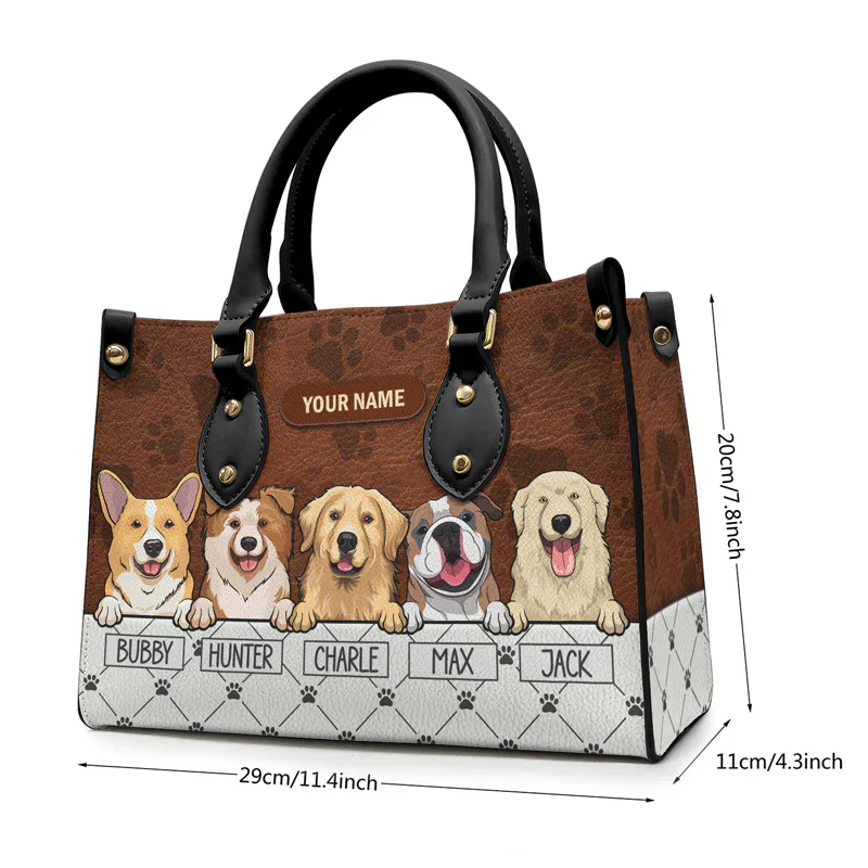 My Pet Is My Therapy - Personalized Leather Handbag - Gift for Dog Lovers, Dog Mom | CLP14 NH96 - Image 3