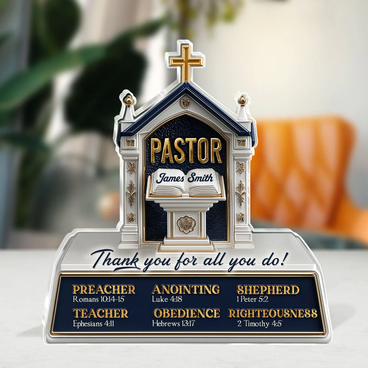 My Preacher, Teacher, & Shepherd - Personalized Acrylic Plaque TD118 - Image 3