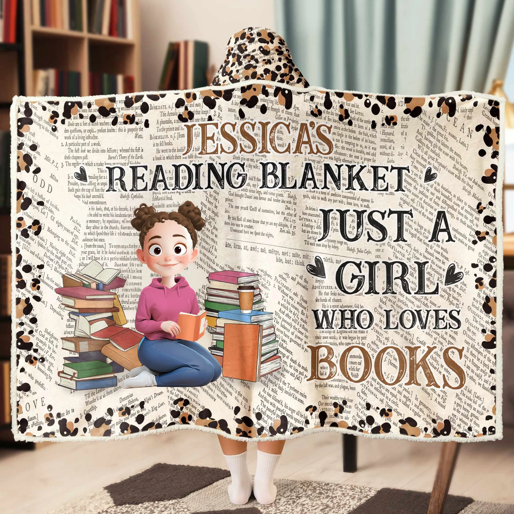 My Reading Blanket - Personalized Wearable Blanket Hoodie | CLB1 - Image 2