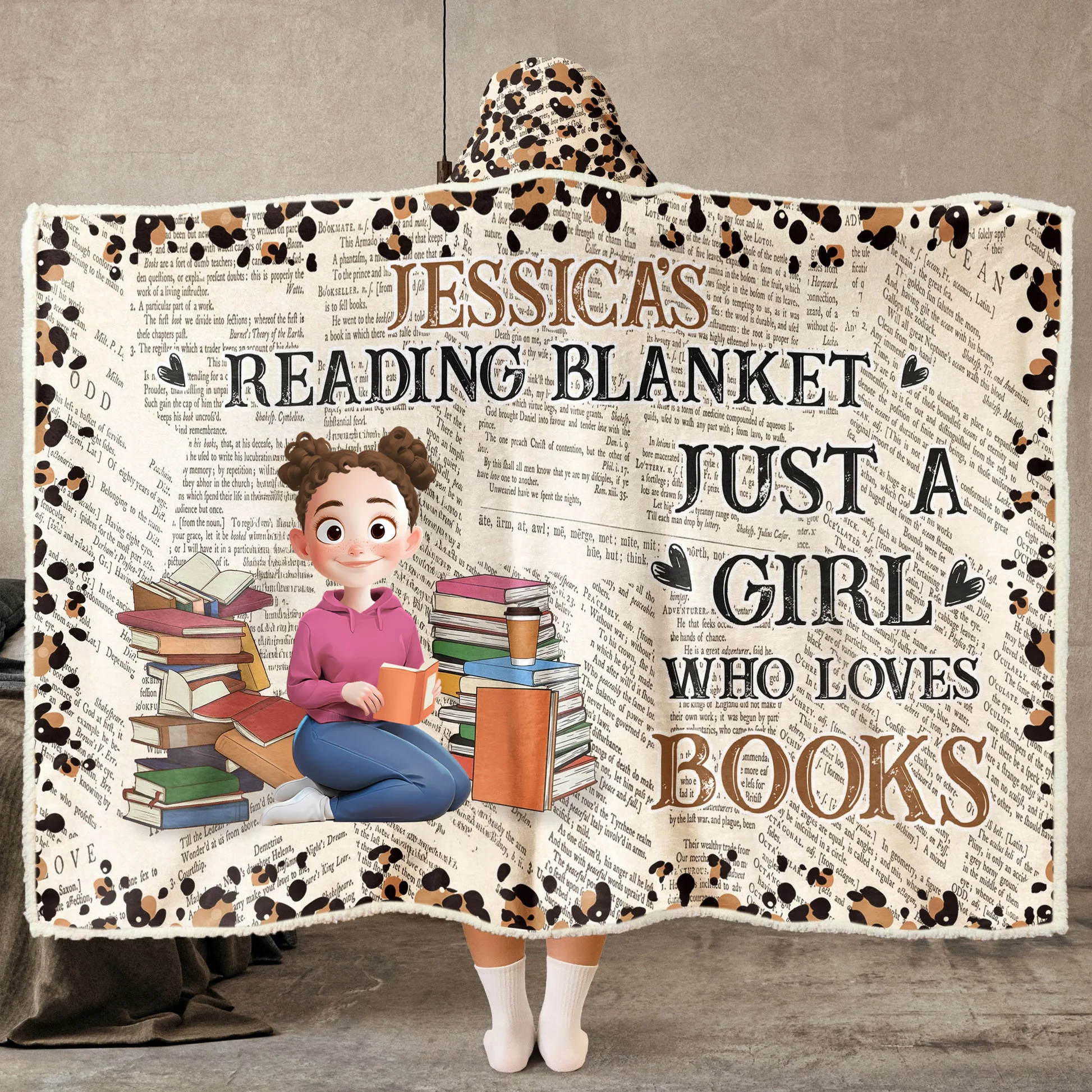 My Reading Blanket - Personalized Wearable Blanket Hoodie | CLB1 - Image 3