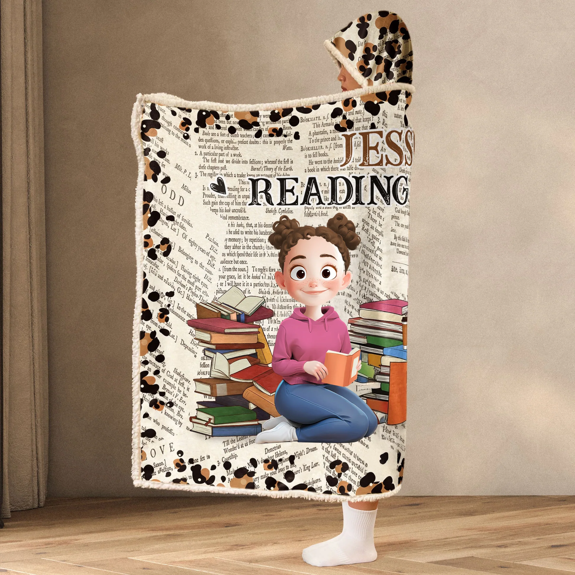 My Reading Blanket - Personalized Wearable Blanket Hoodie | CLB1 - Image 4