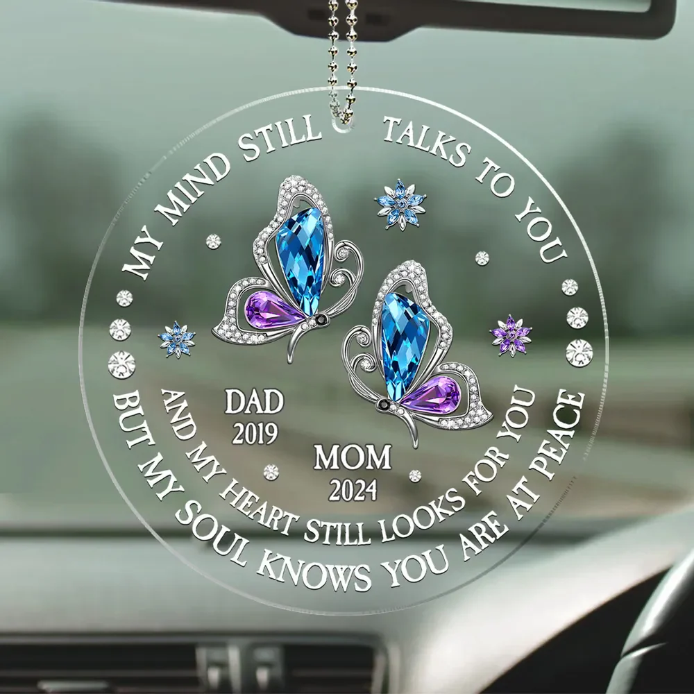 My Soul Knows You Are At Peace - Personalized Acrylic Car Hanger - Christmas Gift For Family, Memorial Human HH01