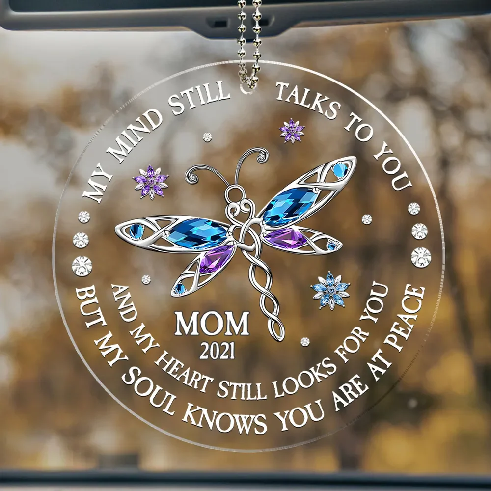 My Soul Knows You Are At Peace - Personalized Acrylic Car Hanger - Christmas Gift For Family, Memorial Human HH01 - Image 2