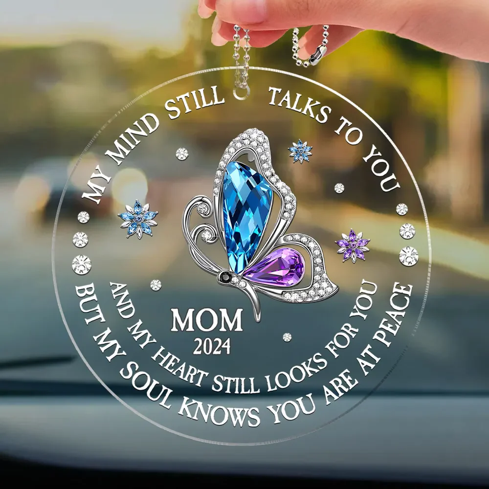 My Soul Knows You Are At Peace - Personalized Acrylic Car Hanger - Christmas Gift For Family, Memorial Human HH01 - Image 4