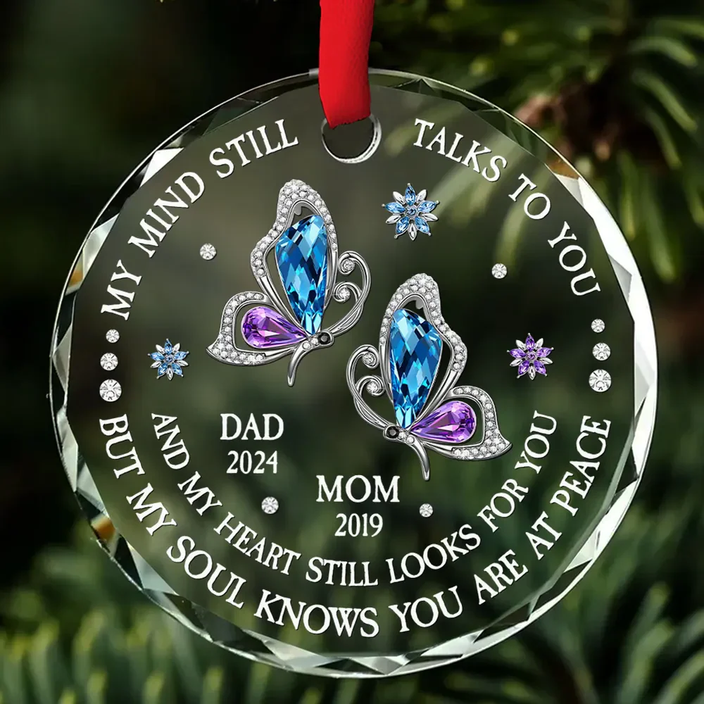 My Soul Knows You Are At Peace - Personalized Glass Ornament - Christmas Gift For Family, Memorial Human HH01