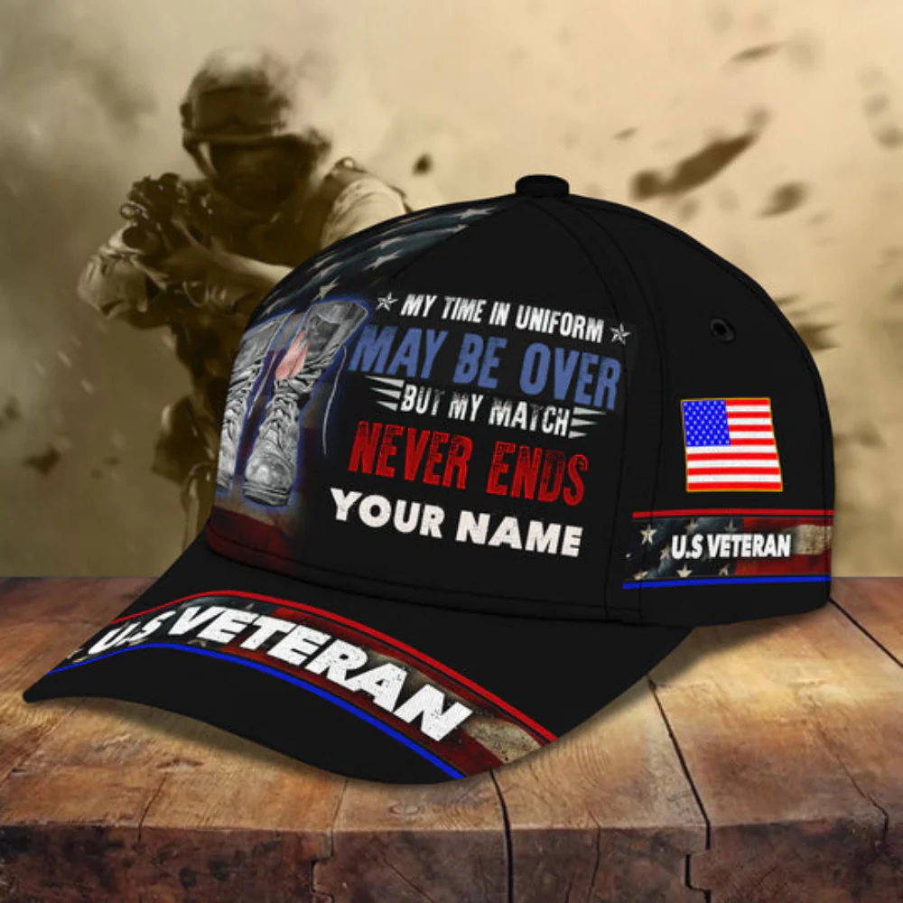 My Time in Uniform May Be Over - Personalized Classic Cap - Patriotic Gift For Veterans | HN02 - Image 3