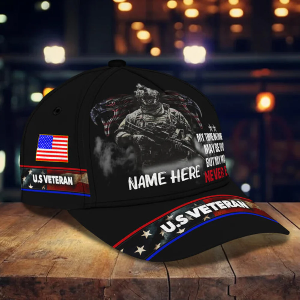 My Time in Uniform Never Ends - Personalized Classic Cap - Patriotic Gift For Veterans | HN02 - Image 3