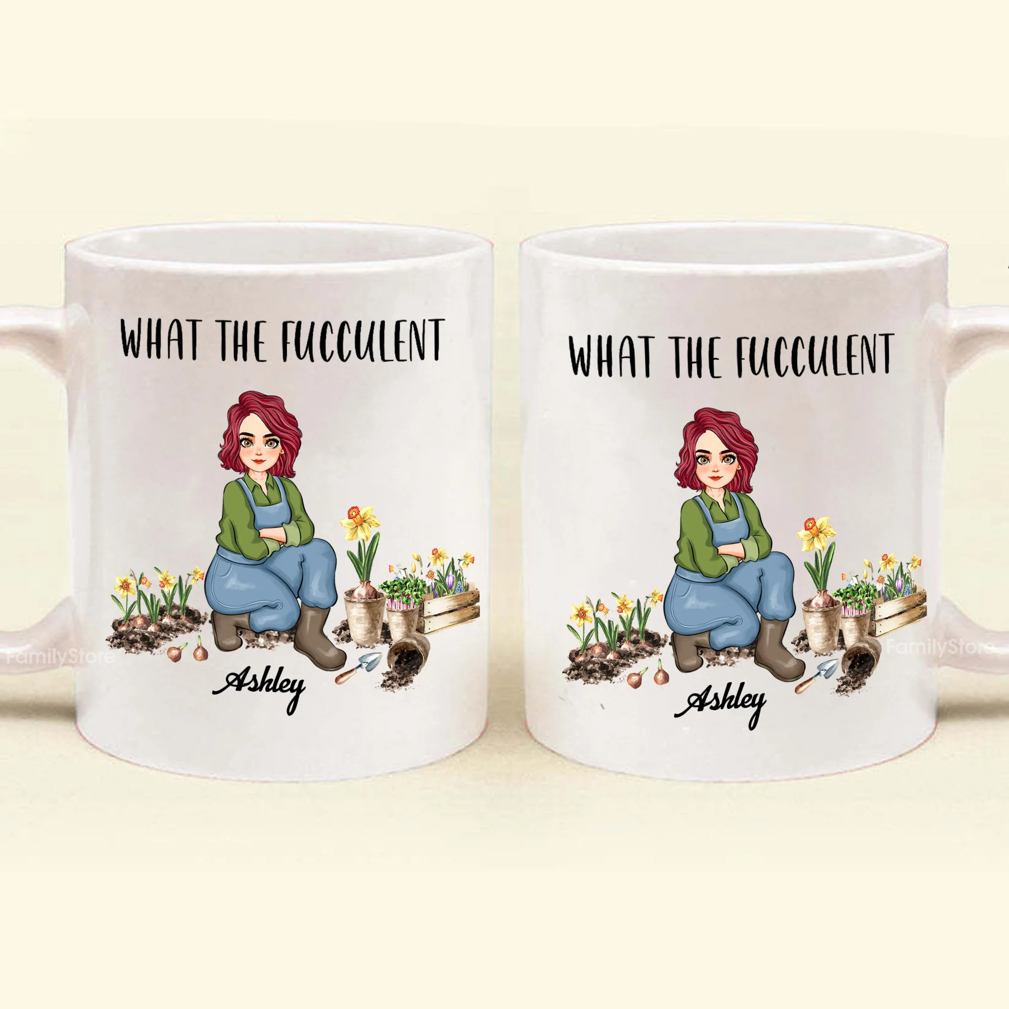 What The Fucculent - Personalized White Ceramic Mug - Gift For Mom, Grandma, Bestie, Sister, Plant Lovers | GR17 NA94 - Image 4