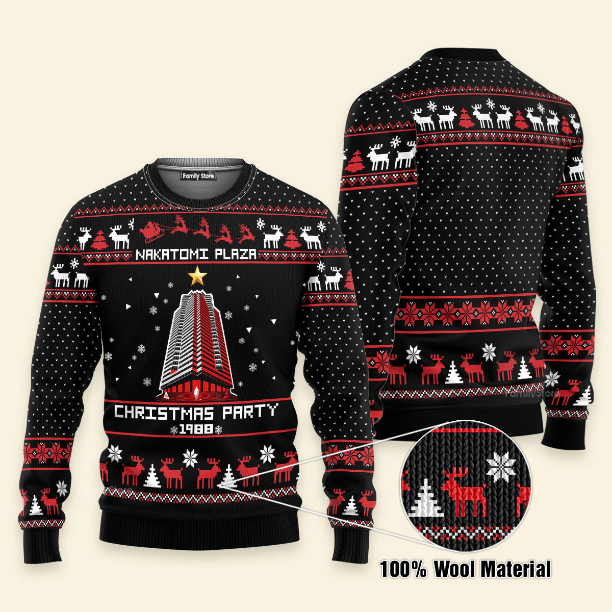 Nakatomi Plaza Christmas Party - Funny Ugly Sweatshirt - Image 2