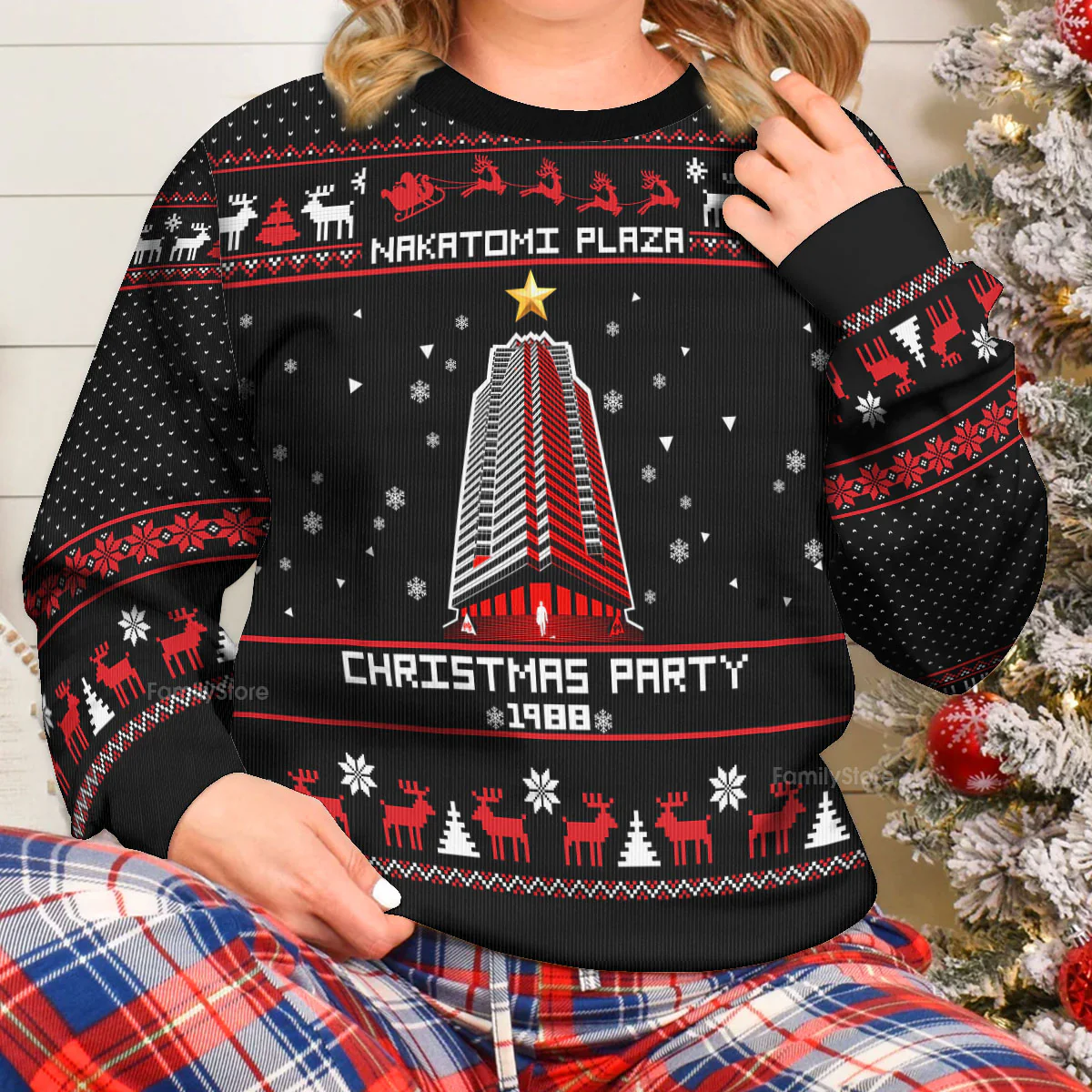 Nakatomi Plaza Christmas Party - Funny Ugly Sweatshirt - Image 4