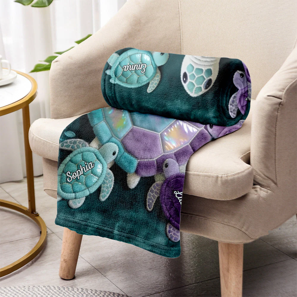 Nana Turtle - Personalized Grandma Blanket - Gift For Mom Grandma - Image 3