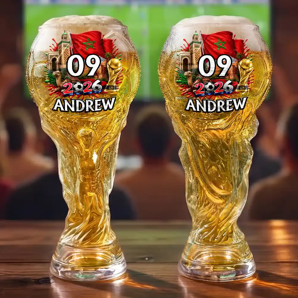National Flag Soccer Lovers - Personalized Trophy Beer Glass - Gifts For Football Lovers, Sports Fans - Image 2