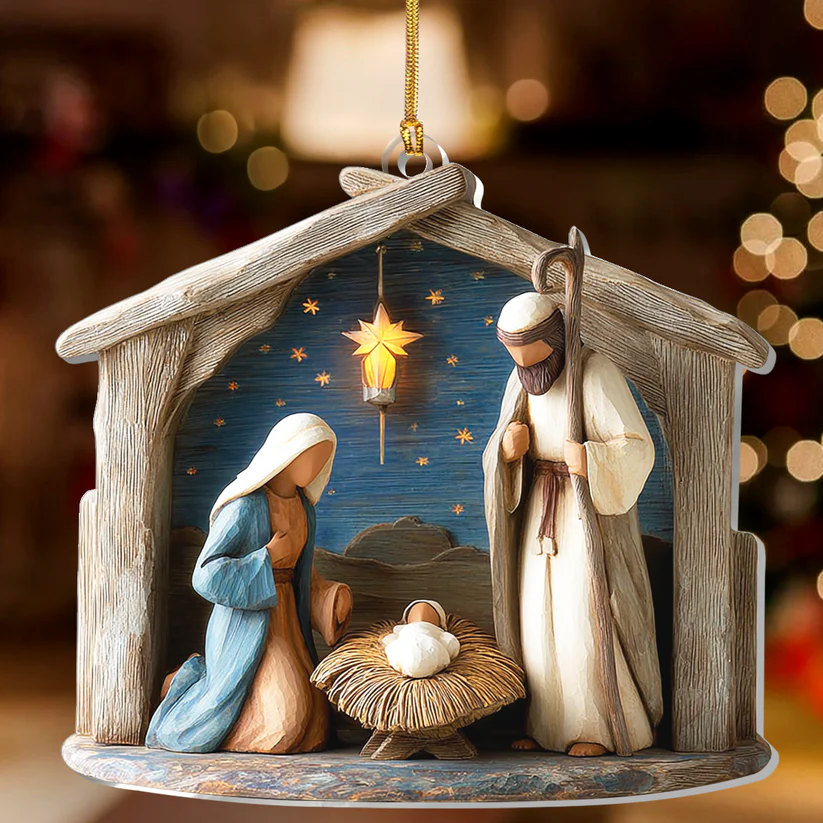Nativity - Acrylic Ornament - Gift For Christmas, For Family TD118 - Image 2