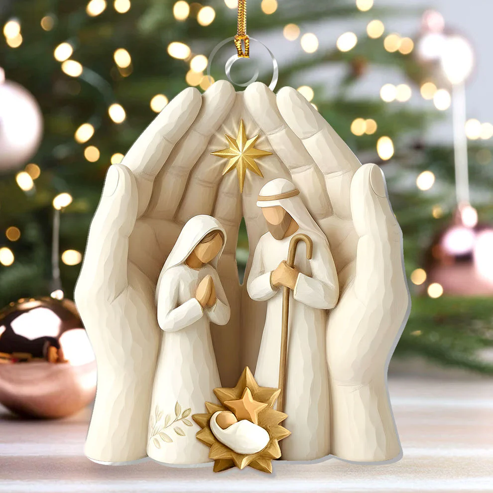 Nativity Of Faith - 1-Layer Acrylic Ornament - Gift for Christmas, for Family HL128 - Image 4