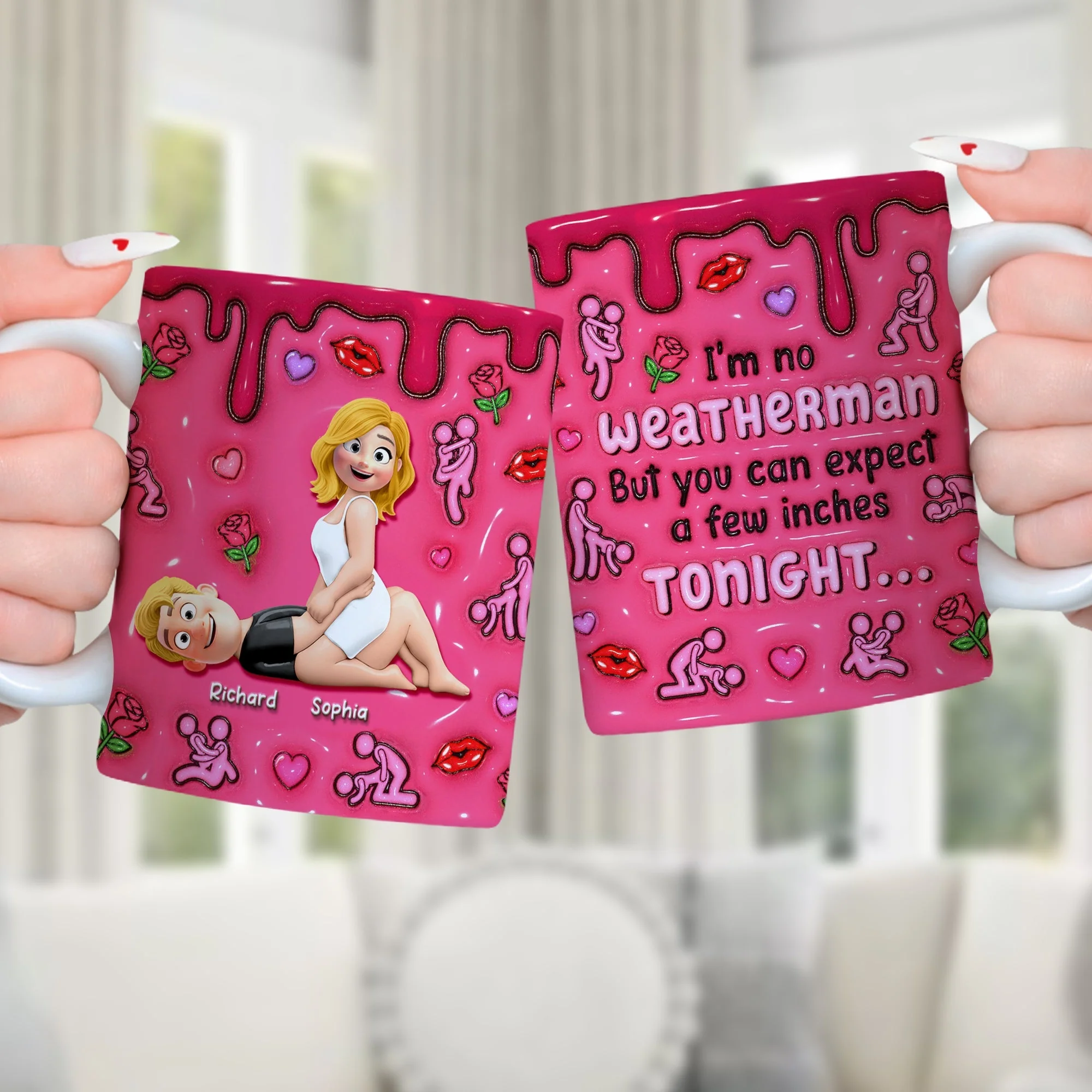 Naughty Couple You Can Expect A Few Inches Tonight - Personalized Mug - Gift For Couples | GR10 NL122 - Image 2