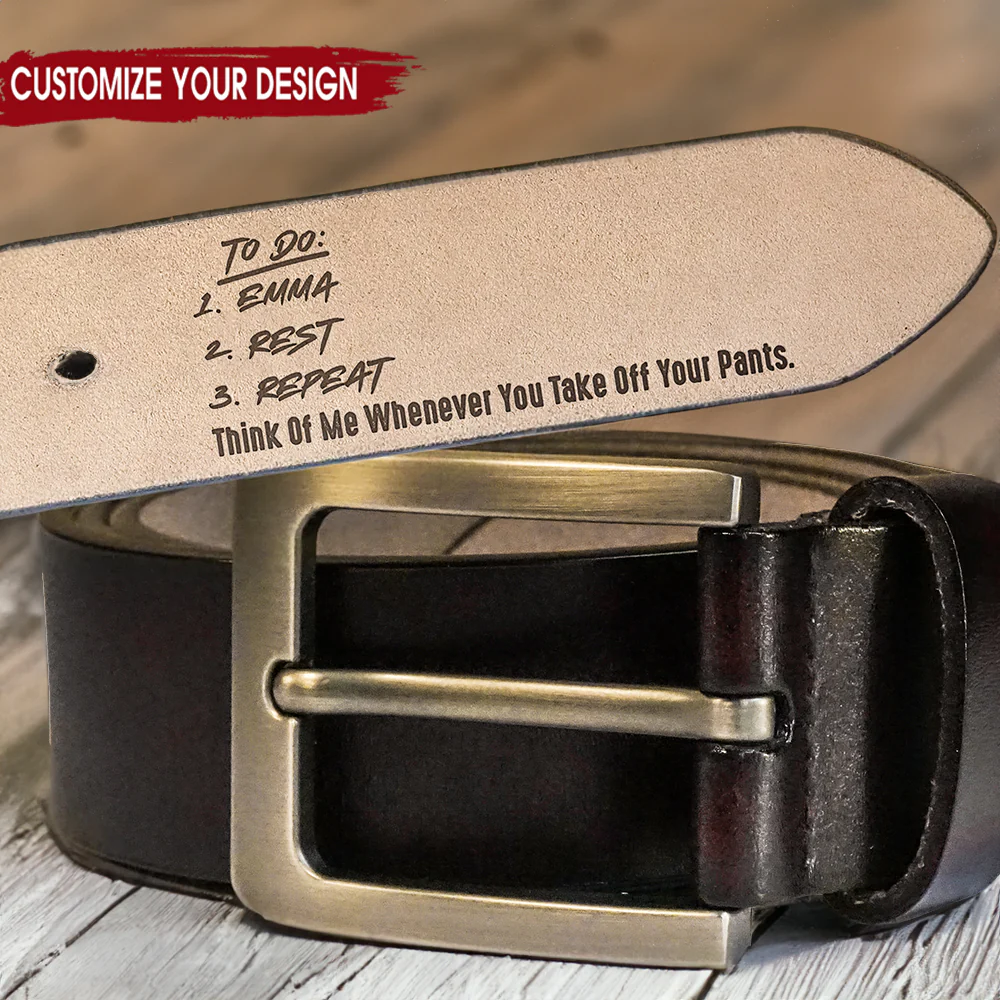 Naughty To Do List - Gift For Husband, Boyfriend - Personalized Engraved Leather Belt