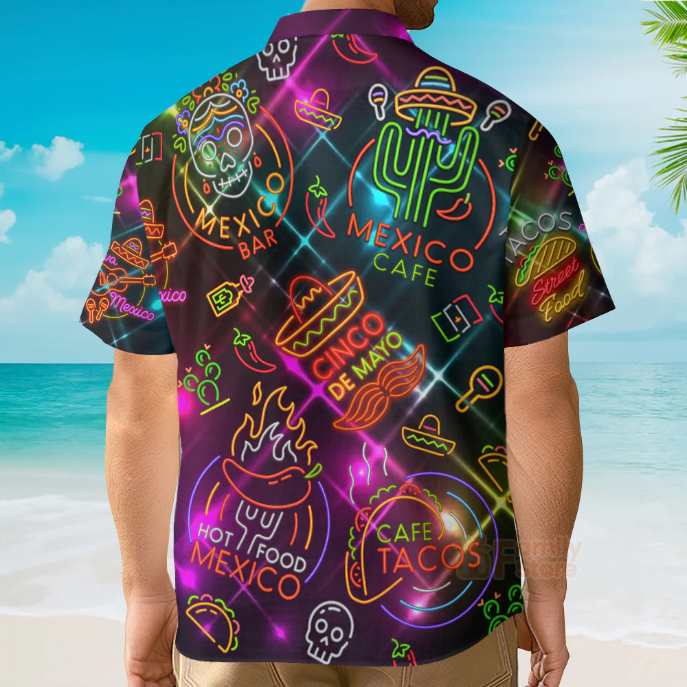 Neon Mexican Party Cinco De Mayo Aloha - Hawaiian Shirt - Image 2