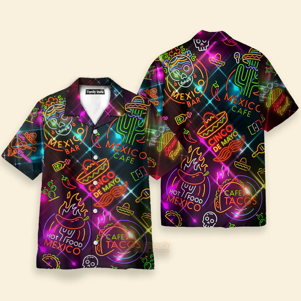 Neon Mexican Party Cinco De Mayo Aloha - Hawaiian Shirt - Image 4