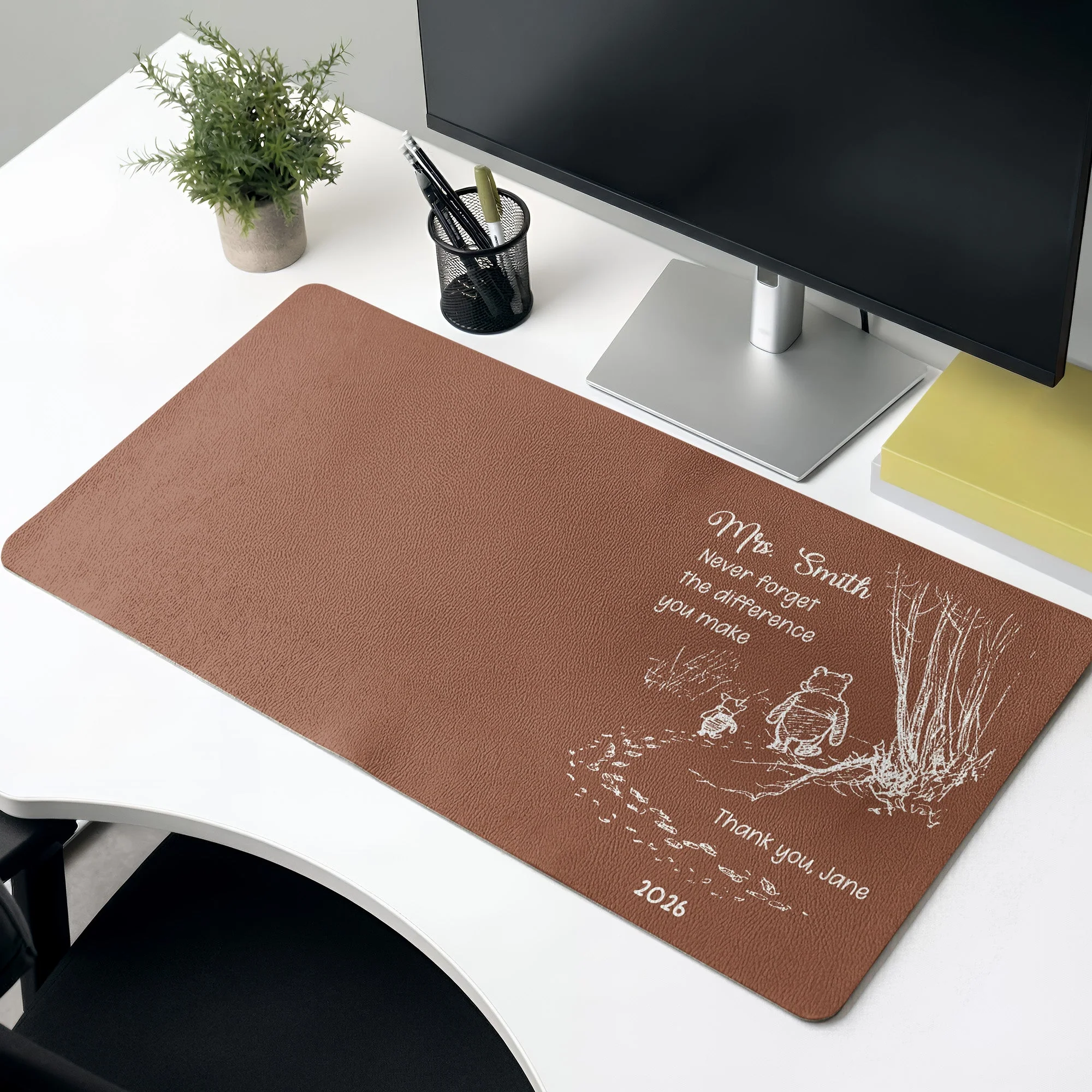 Never Forget The Difference You Make - Personalized Desk Mat - Thank You Gifts For Teacher - DSNY
