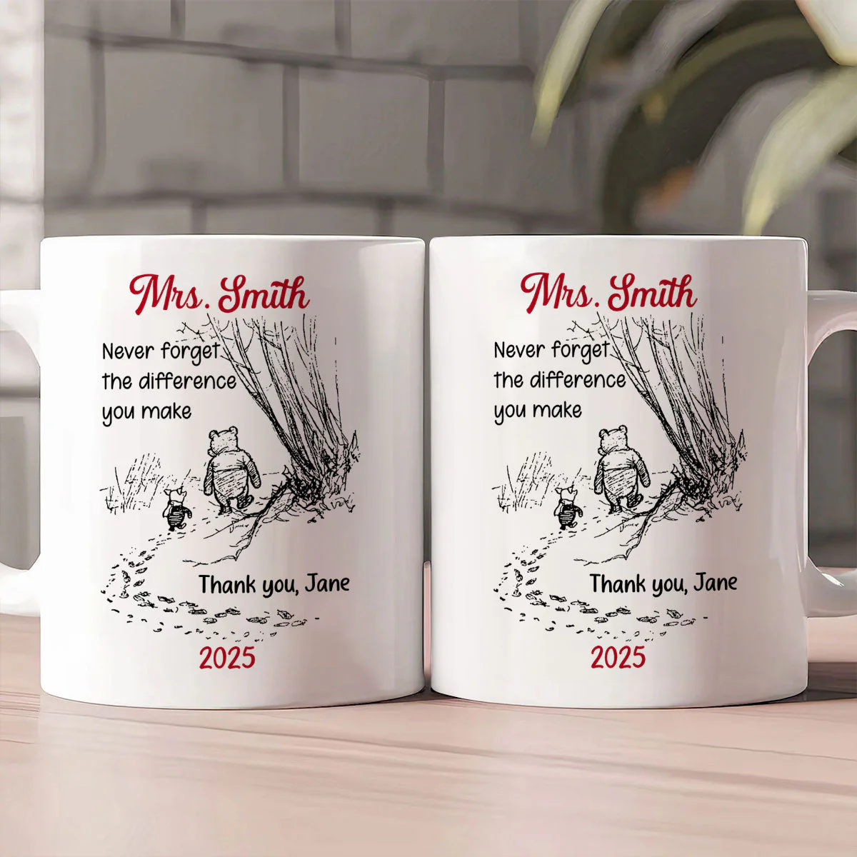 Never Forget The Difference You Make - Personalized White Mug - Thank You Gifts For Teacher - Image 3