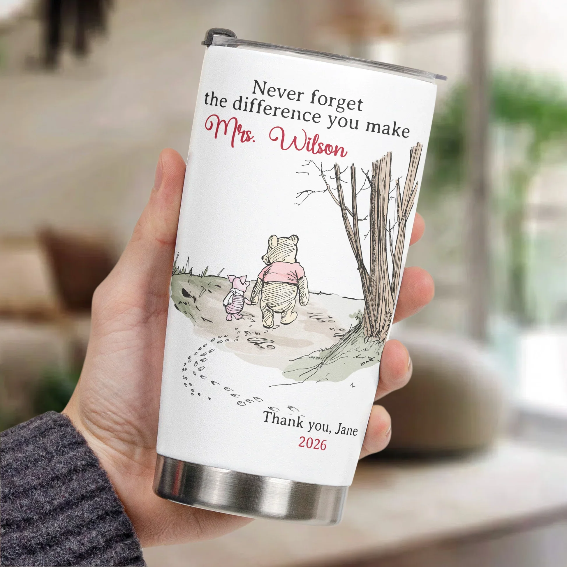 Never Forget The Difference You Make Thank You Teacher - Personalized Tumbler - Gift For Teacher - Image 2