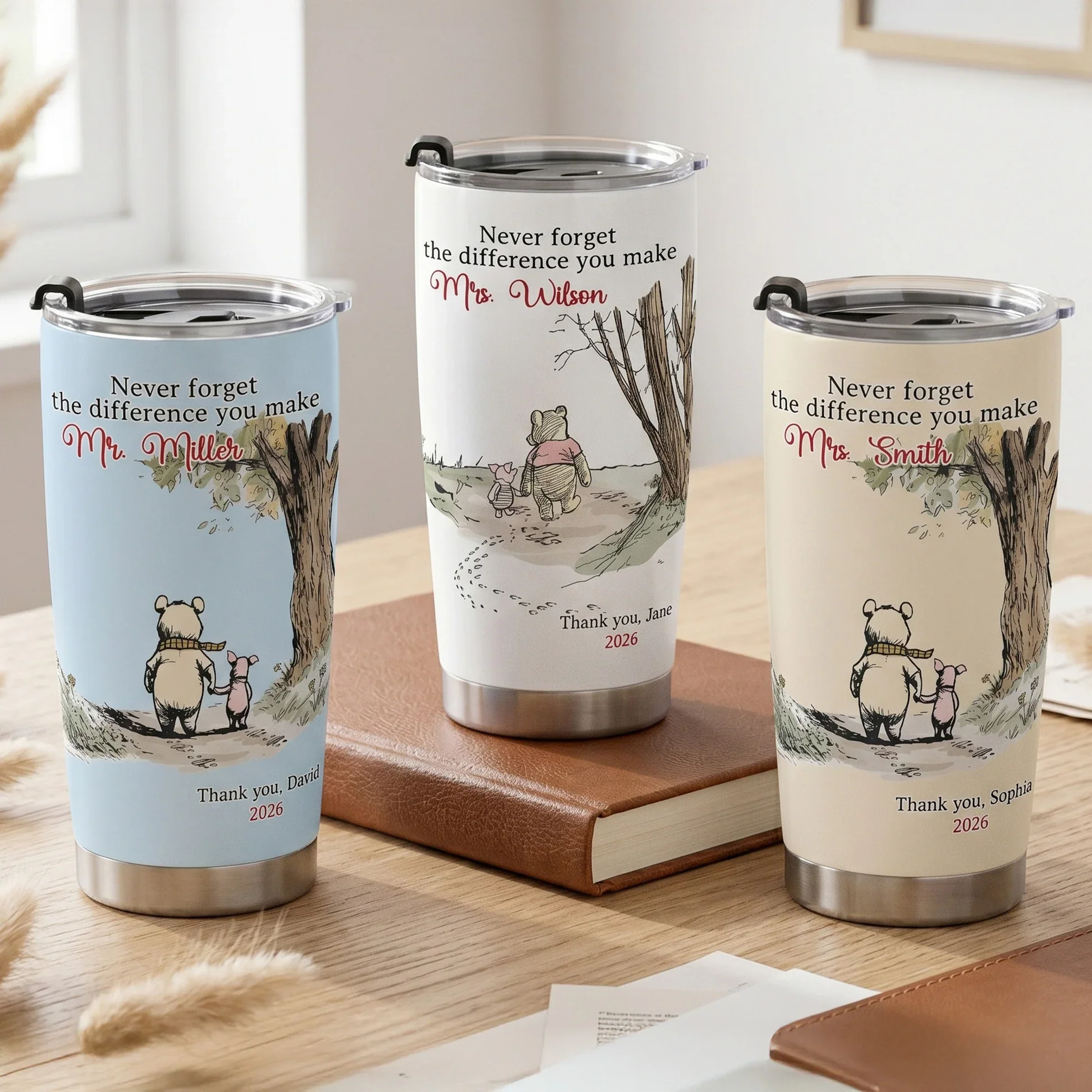 Never Forget The Difference You Make Thank You Teacher - Personalized Tumbler - Gift For Teacher - Image 3