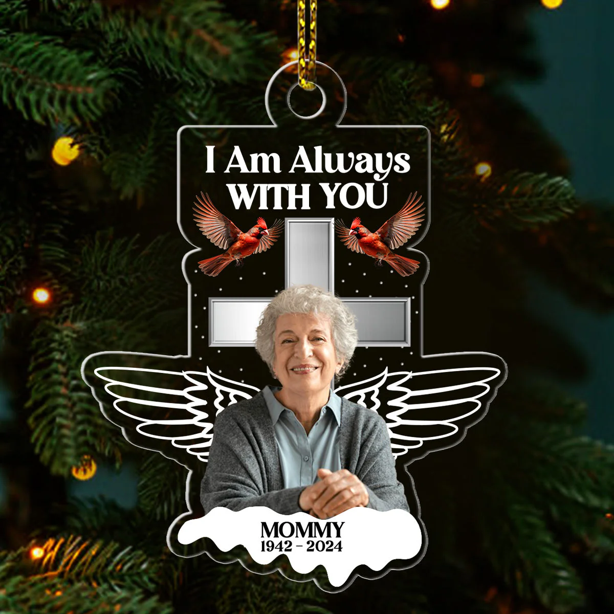 Always With You Family - Personalized Memorial Photo Ornament NL122 - Image 2