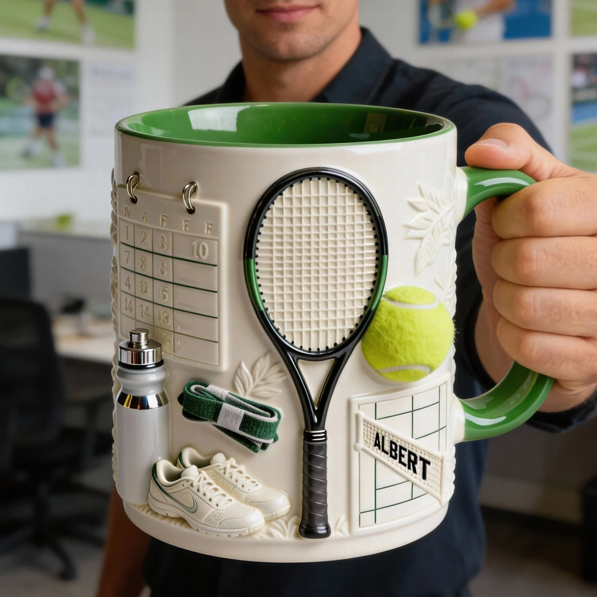 Match Day Tennis - Personalized Accent Mug - Gift For Tennis Lovers NL122