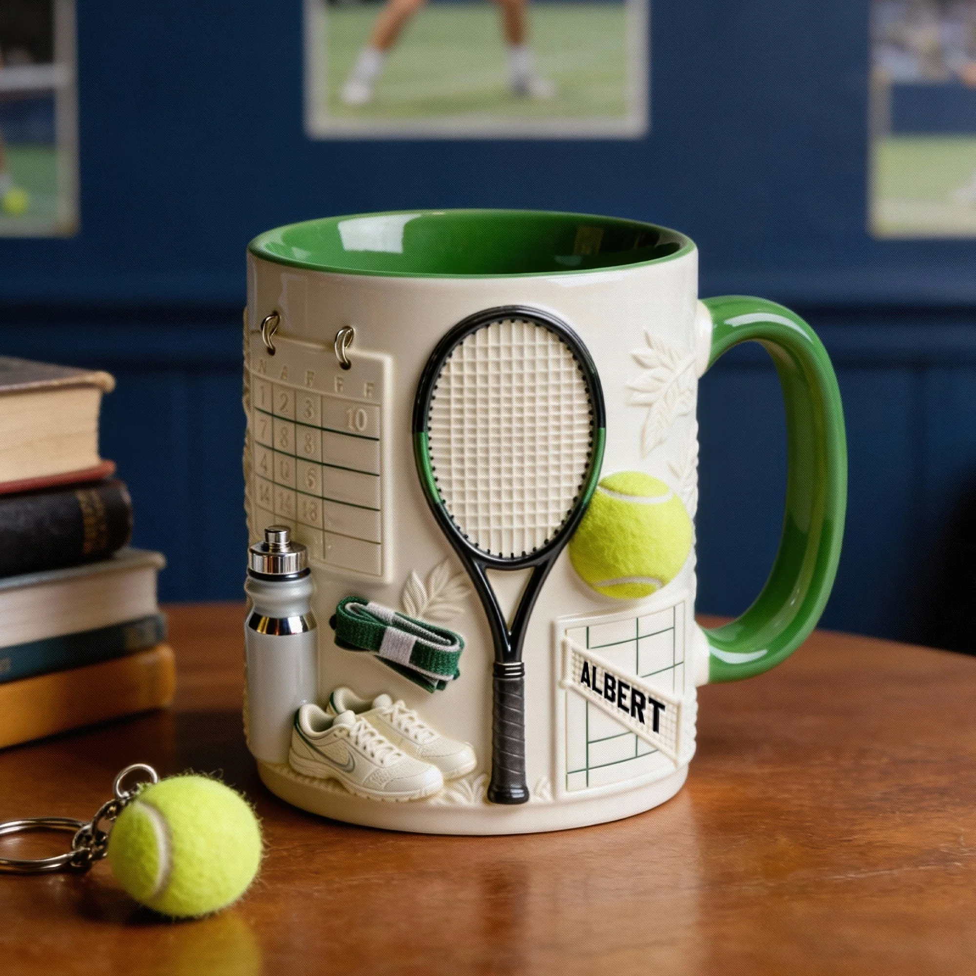 Match Day Tennis - Personalized Accent Mug - Gift For Tennis Lovers NL122 - Image 2