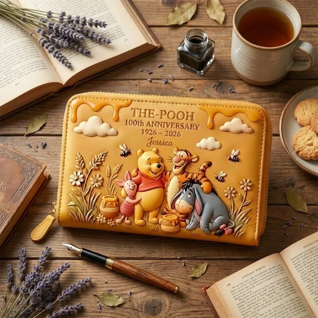 DSNY Celebrate A Century Of Honey Bear - Personalized Leather Long Wallet - Anniversary Gift For Movie Fans NL122 - Image 3